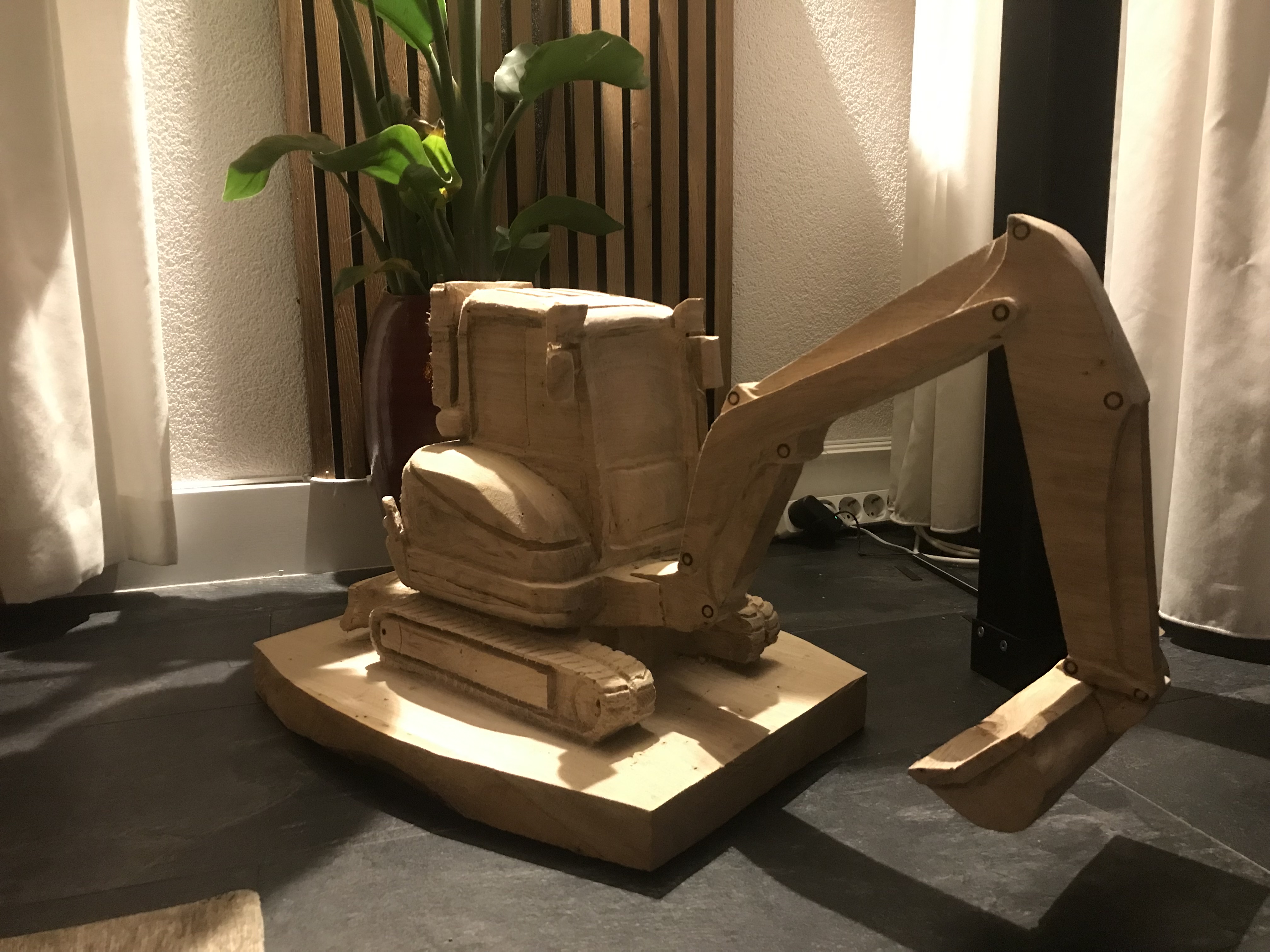 Houten graafmachine foto 2