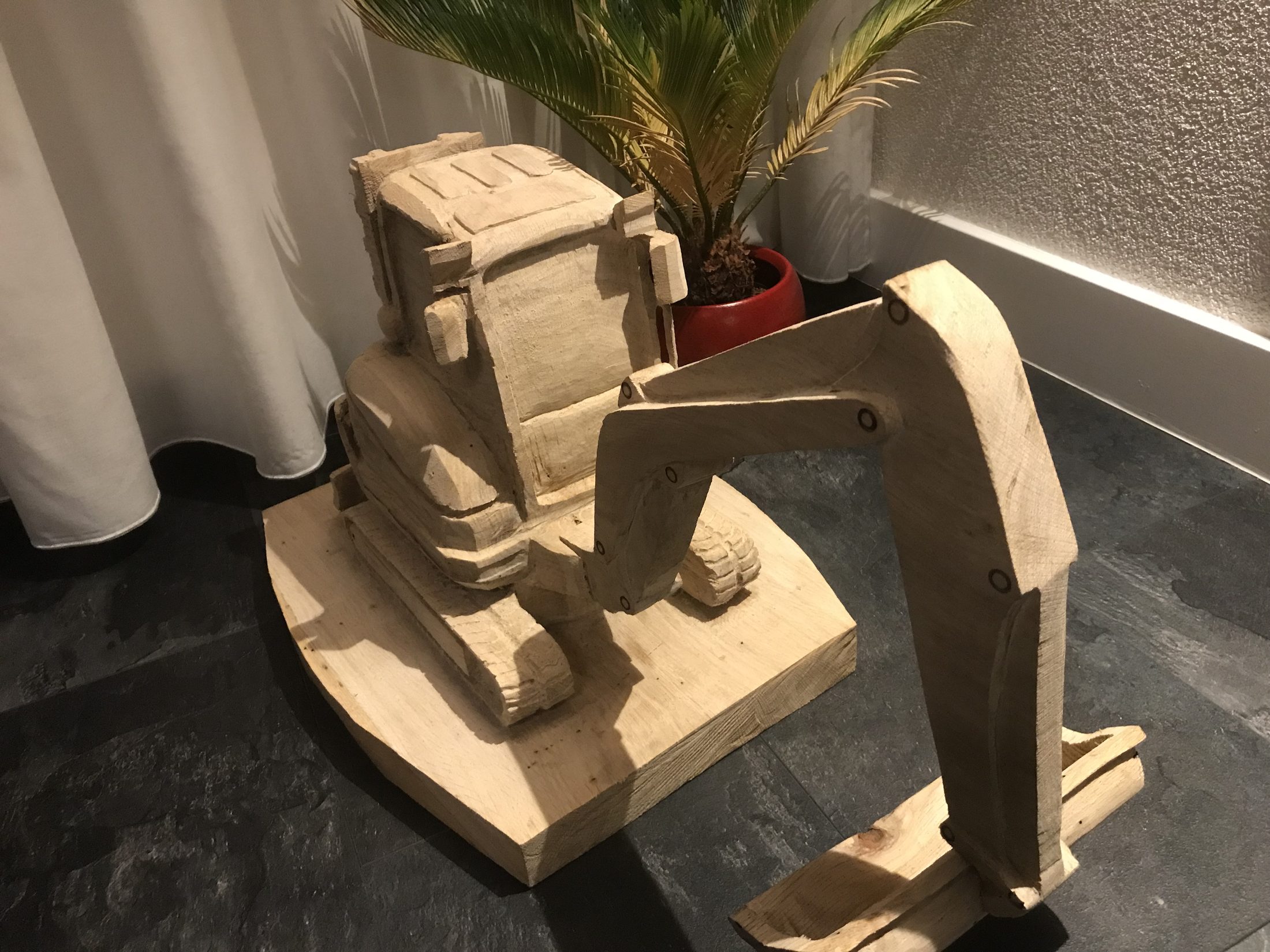 Houten graafmachine foto 4