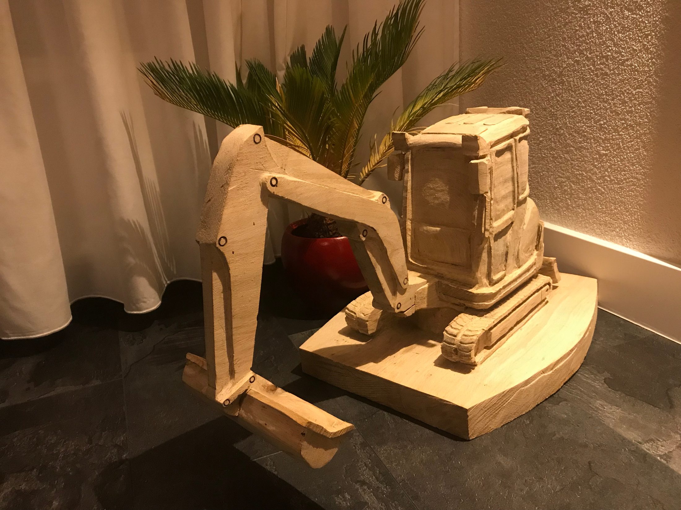Houten graafmachine
